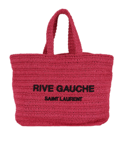 Rive Gauche Tote, Raffia, Pink, ARS68886, DB, 3*